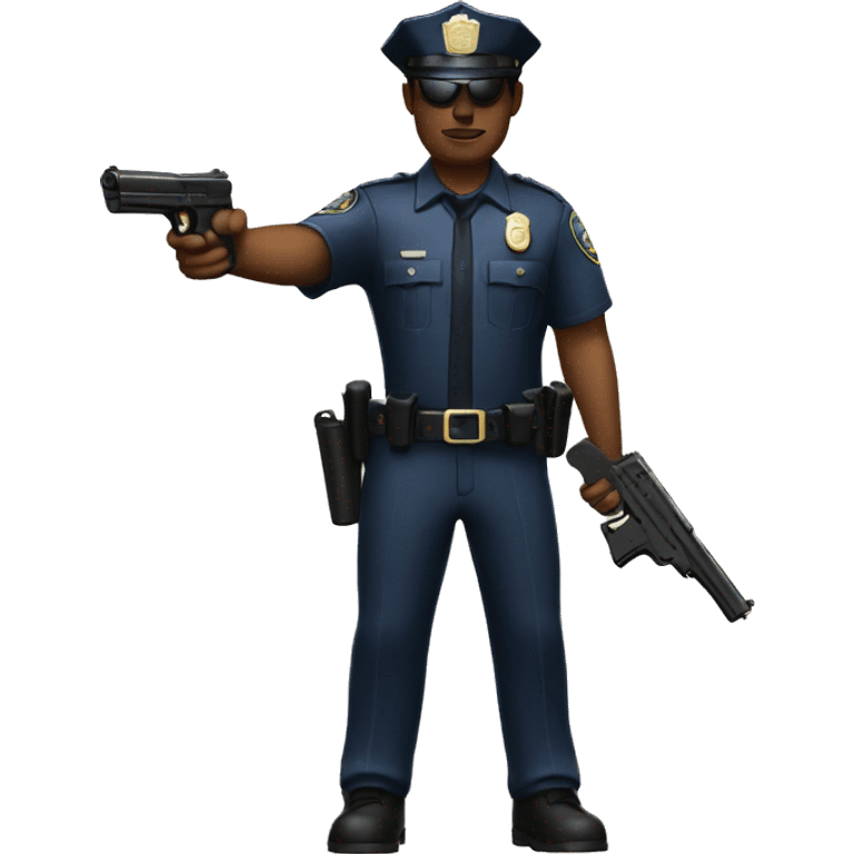 police officer pistol drawn emoji