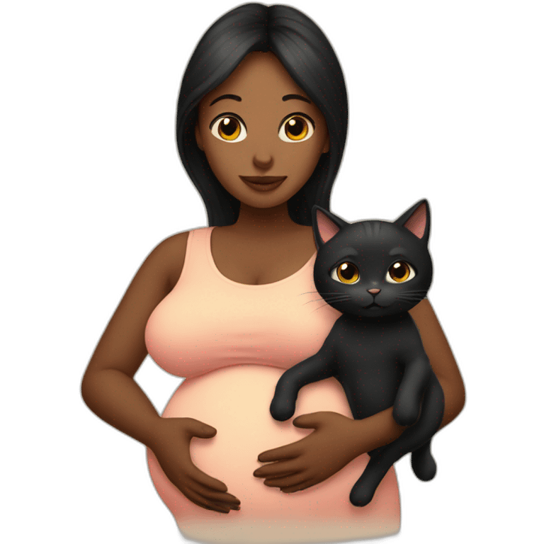 pregnant women with Black cat emoji