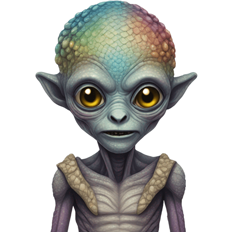 Alien portrait detailed with scales emoji