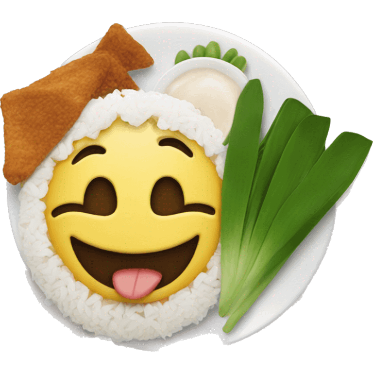 Smily with nasi lemak emoji