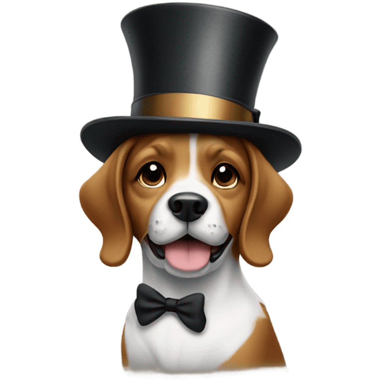 Dog with a top hat  emoji