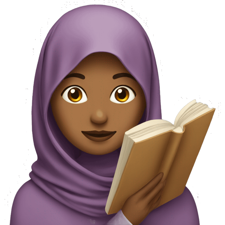 A Muslim woman who reads a book emoji