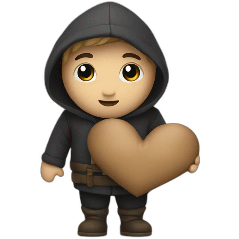 a thief with a heart in his hands emoji