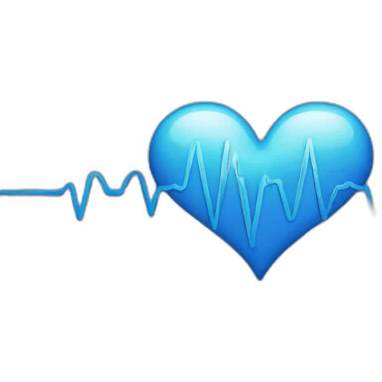 blue heart ecg emoji