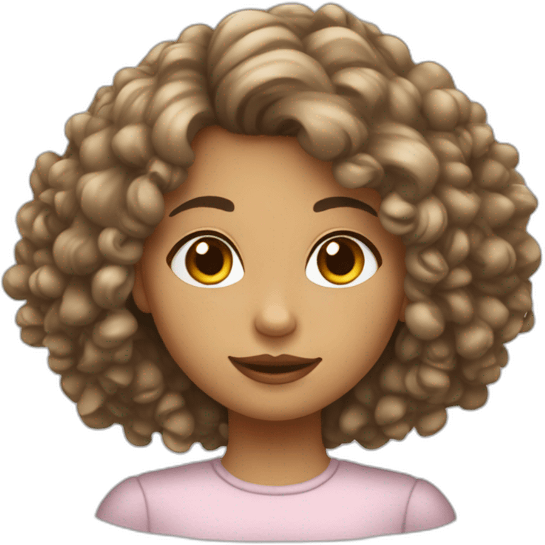 Fille cheveux bouclés emoji