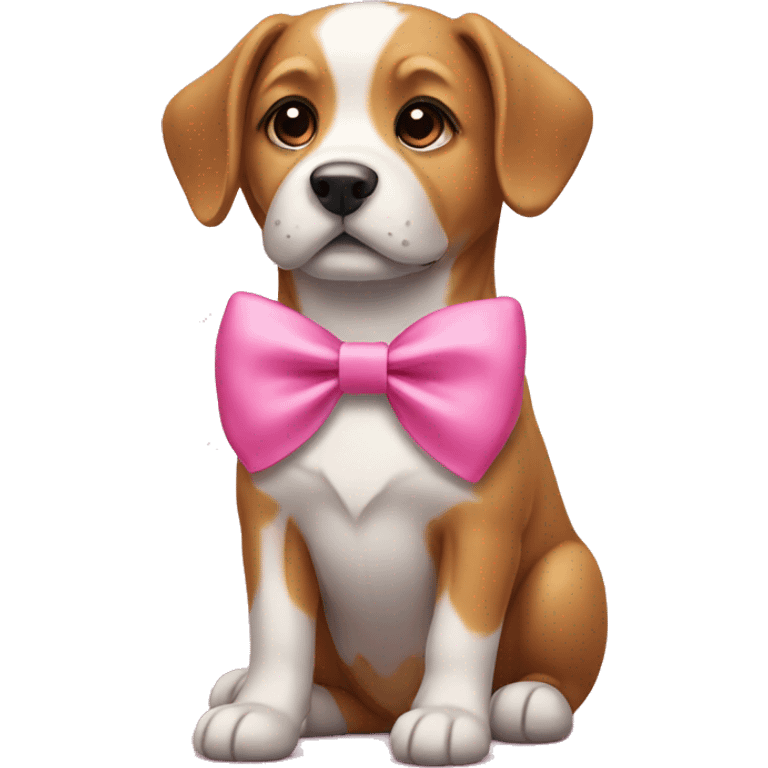 Dog with pink bow emoji