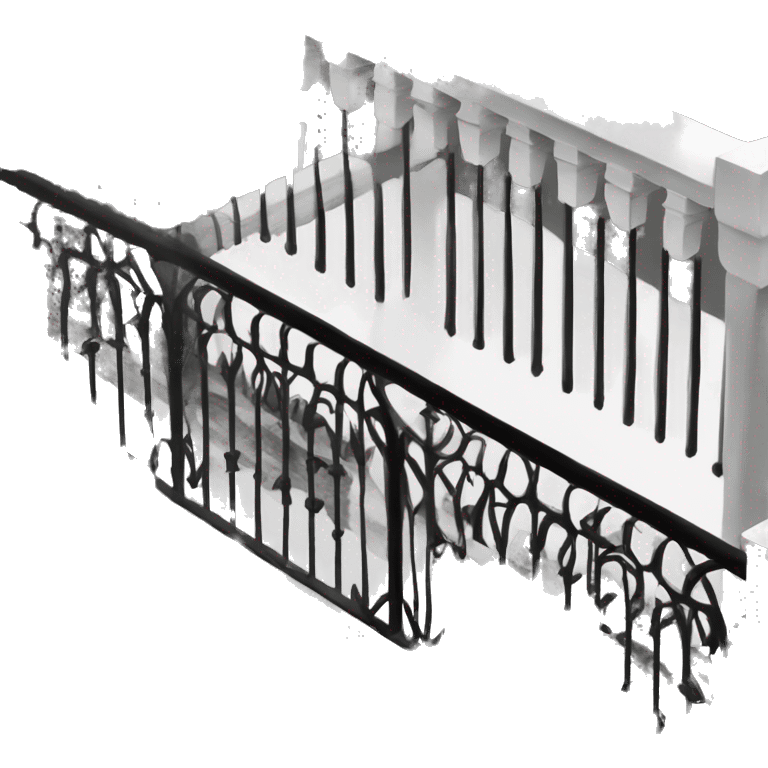 create an emoji in black and white representing a veranda(Balcony). Make it plain and simple without much detail. Make its fence as Glass balustrade. emoji