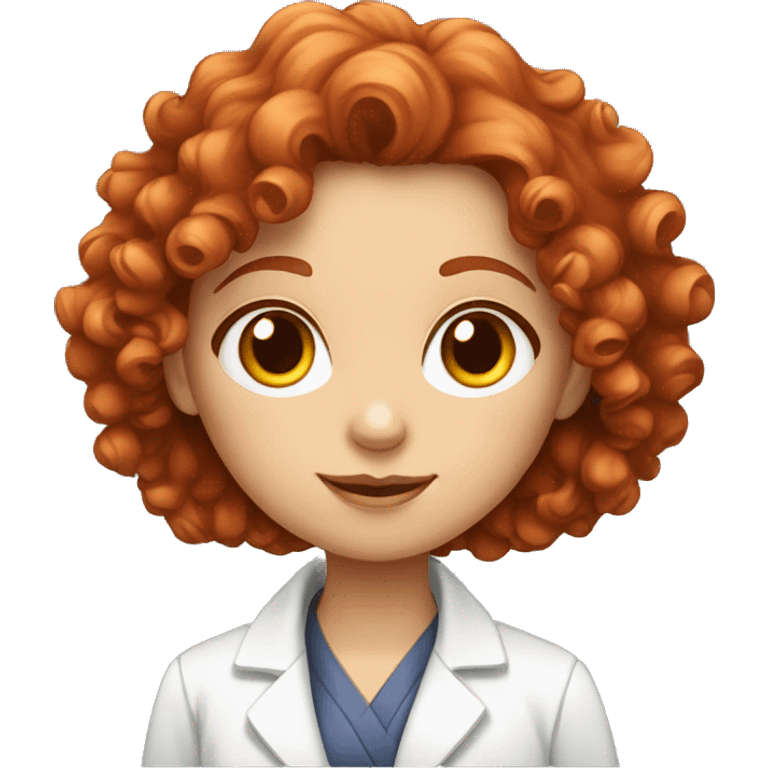 red curly hair scientist girl with fair skin and hazel eyes emoji