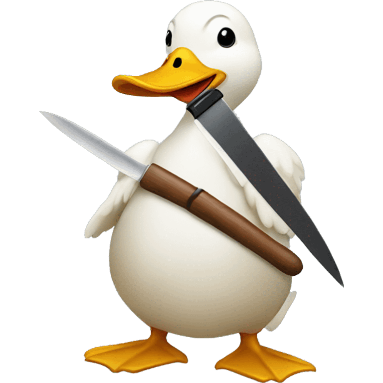 Duck holding knife emoji