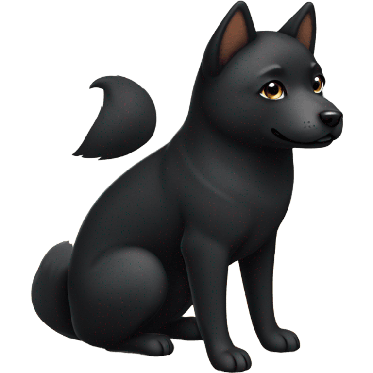 realistic black shiba inu indoors emoji