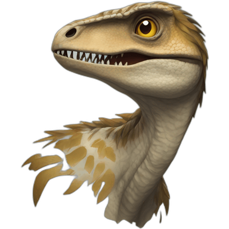 humanoid velociraptor with across emoji