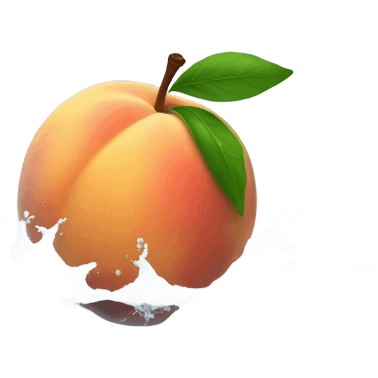 peach front dipping white water from lower side emoji