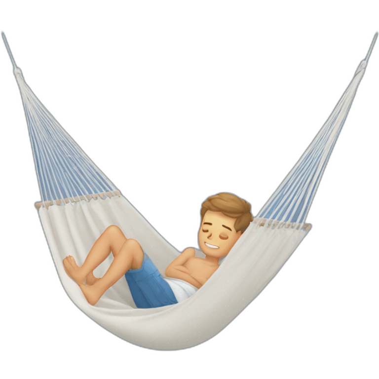 a white kid laying in hammock emoji