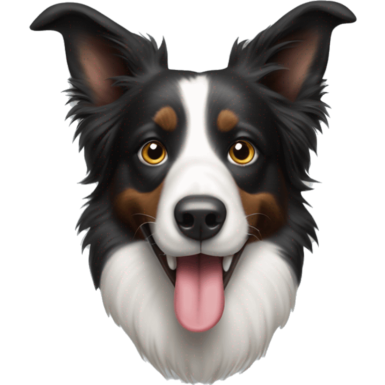 Border collie with tongue out on the side emoji