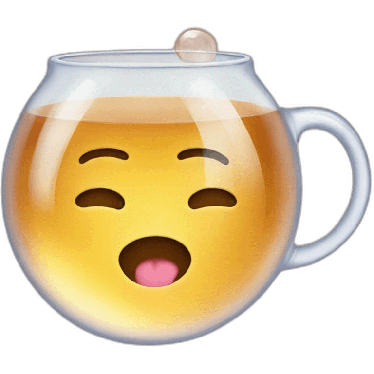 Bubble coming from tea emoji