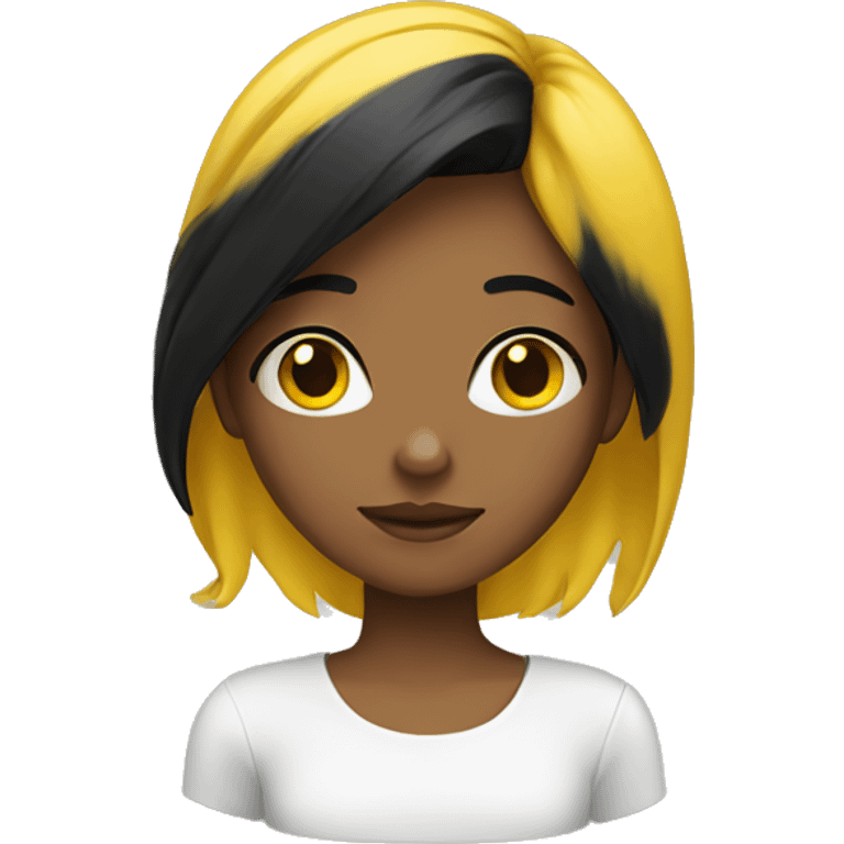 Girl with yellow and black hair emoji