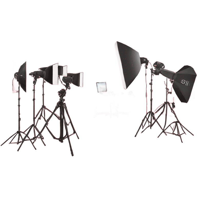 pink photography studio set with lights emoji