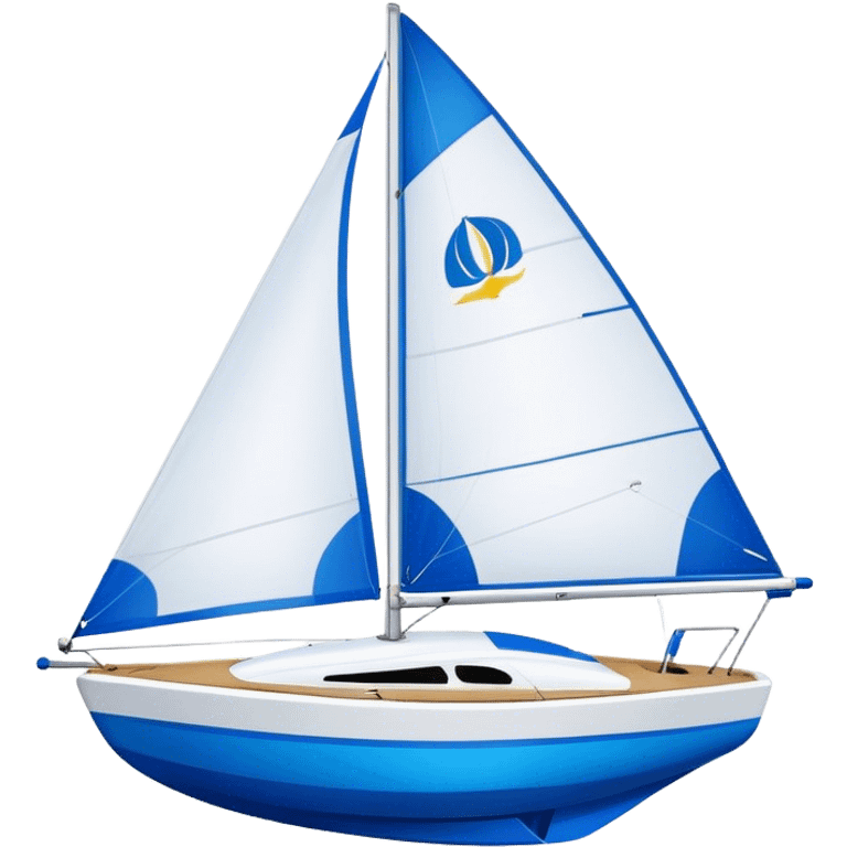 Sailboat - Sunfish (Model Year: 2021) (Iconic colour: Bright sail with blue and white) emoji