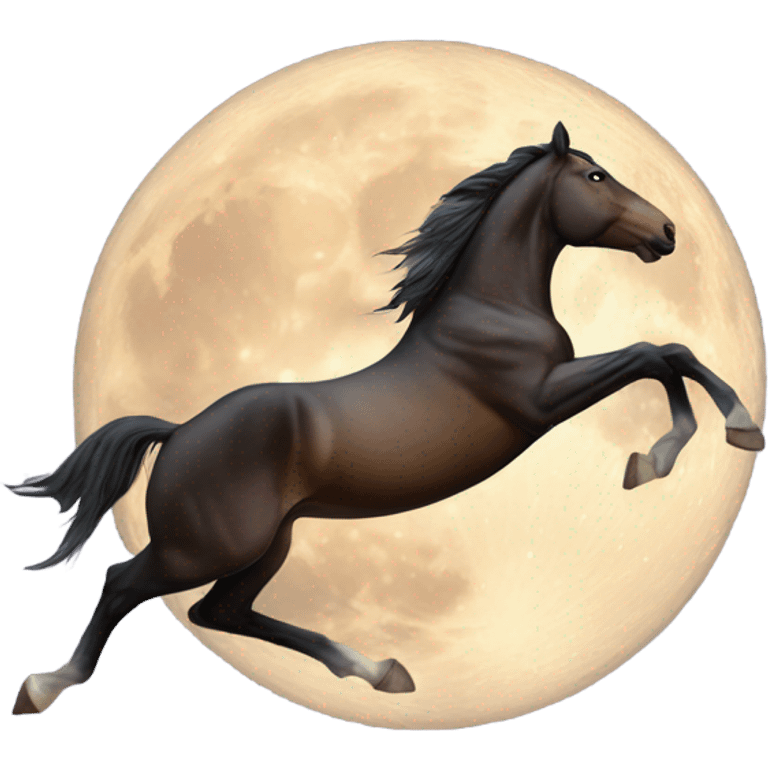 Horse jumping over the moon emoji