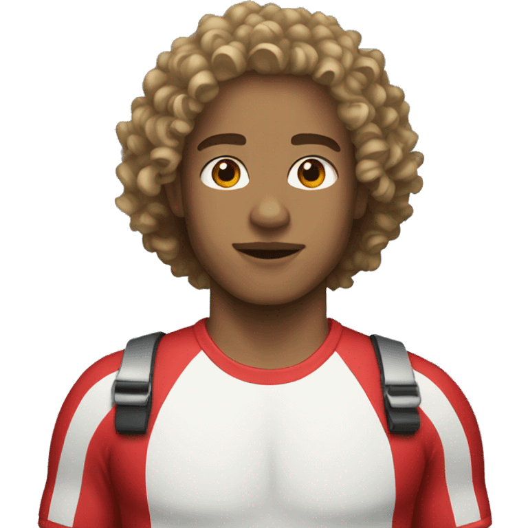 Lifeguard light skin curly hair emoji