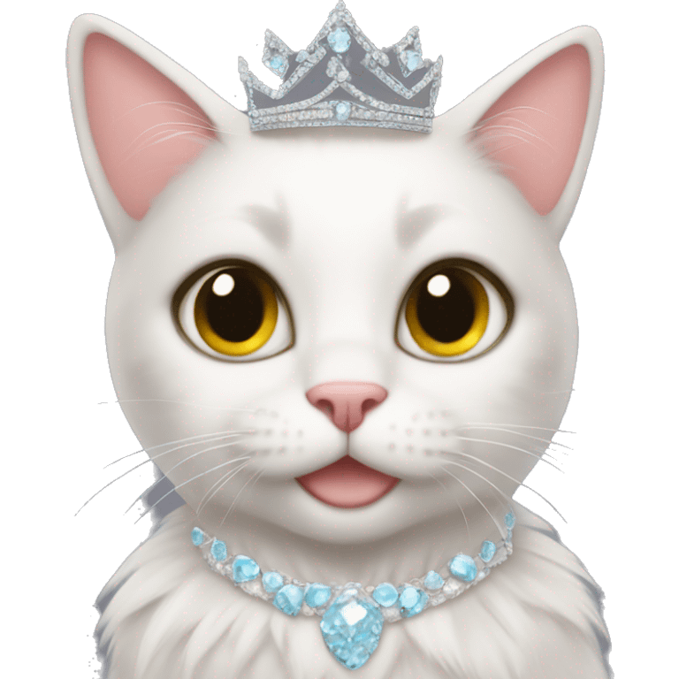 cat wearing princess tiara and tutu emoji