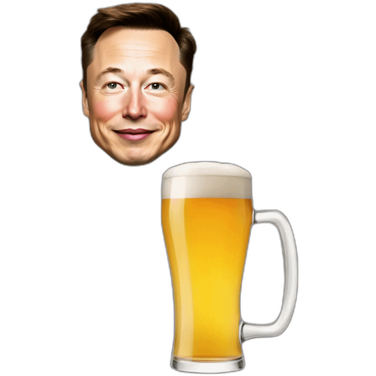 Elon musk buvant une bière  emoji