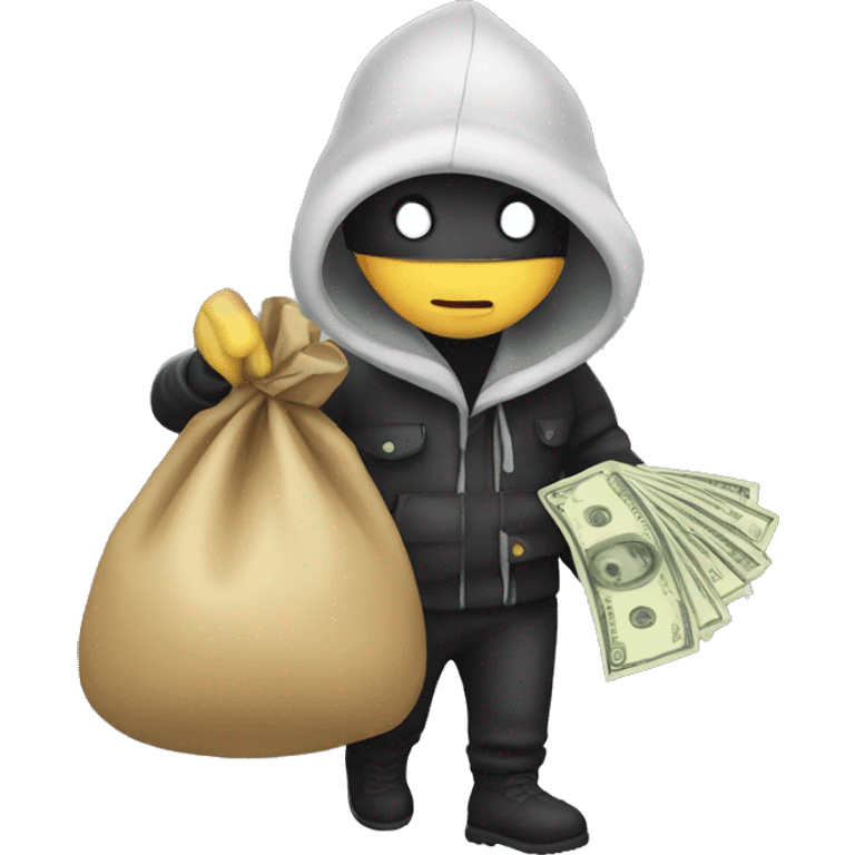 Thief with money bag  emoji