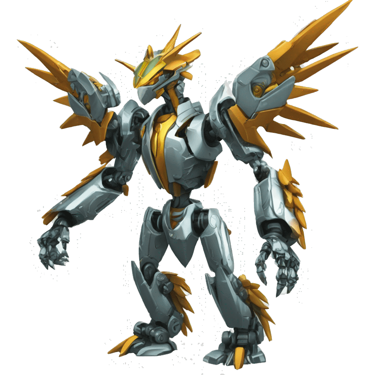 futuristic mechanical spiky Medabot-raptor-dragon-Bionicle-mecha full body emoji