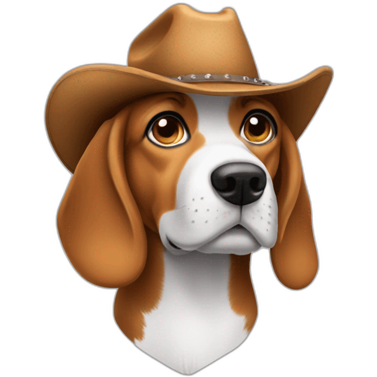 beagle wearing cowboy hat emoji