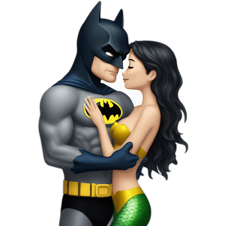 Batman kiss a marmaid girl emoji