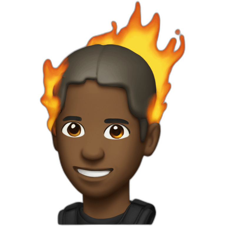 travis scott qui tient un micro en feu emoji