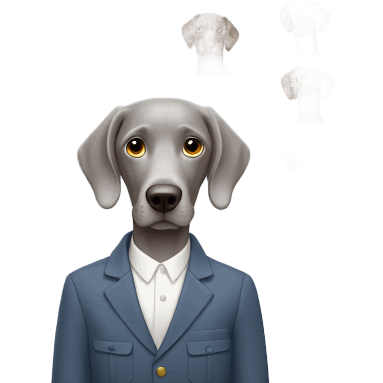 weimaraner with men emoji