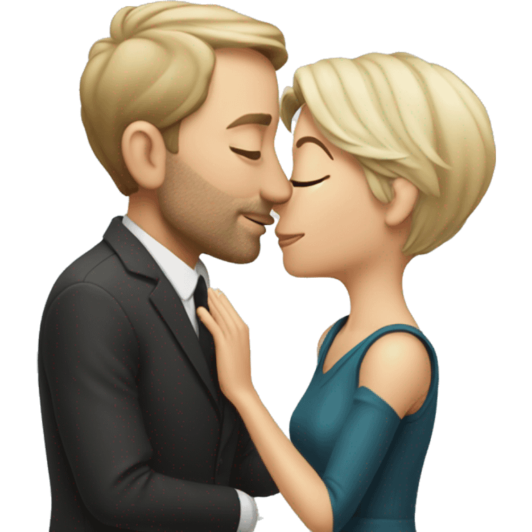 White man kissing Ellen degenerous emoji