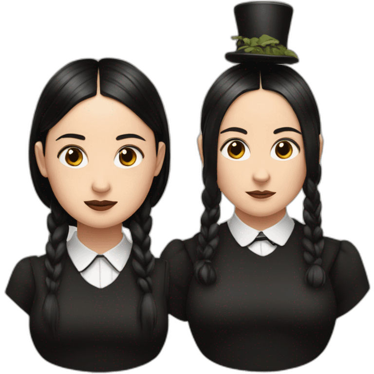 Wednesday Adams and Thing on her head emoji