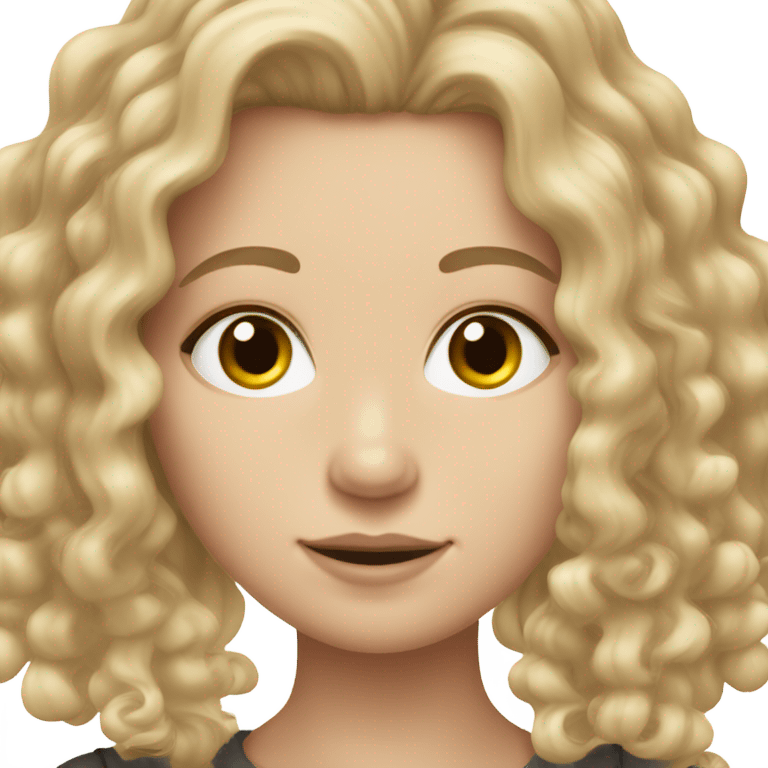 White girl with curly dirty blonde hair emoji