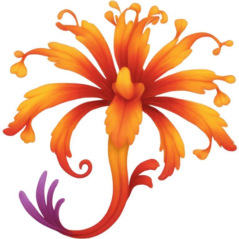 Flower that looks like a phoenix’s tail emoji