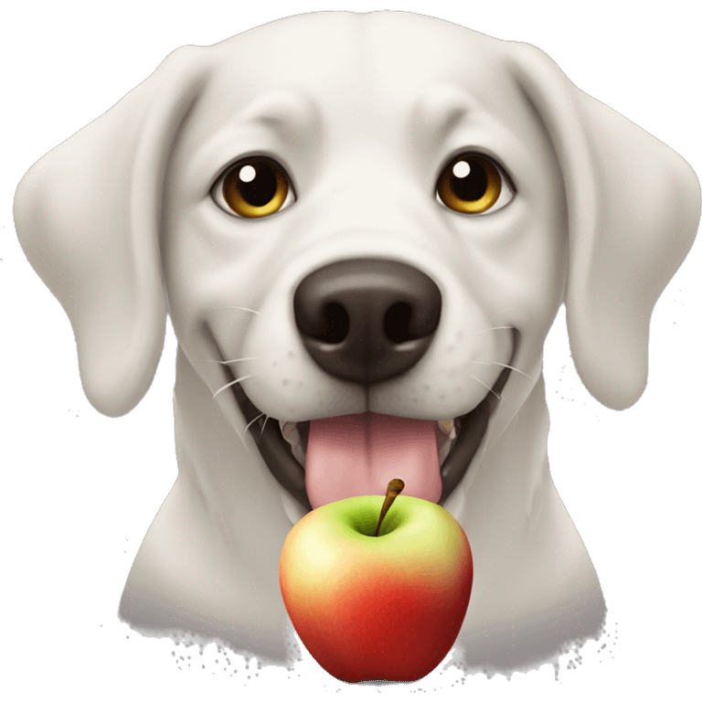 Dog eat apple ￼ emoji