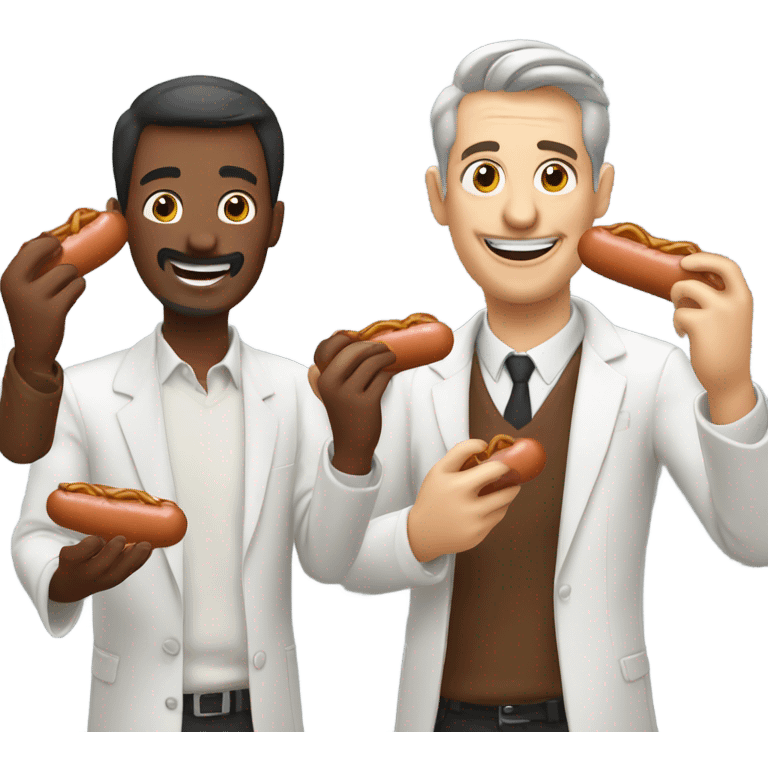 Two man who really love sausages  emoji