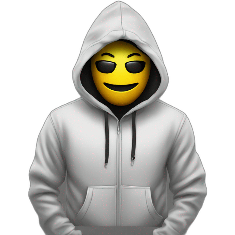 hacker hoodie black+ emoji