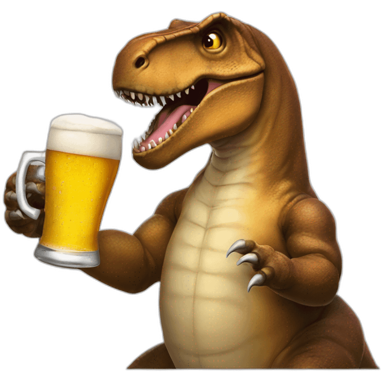 T Rex bebiendo cerveza emoji