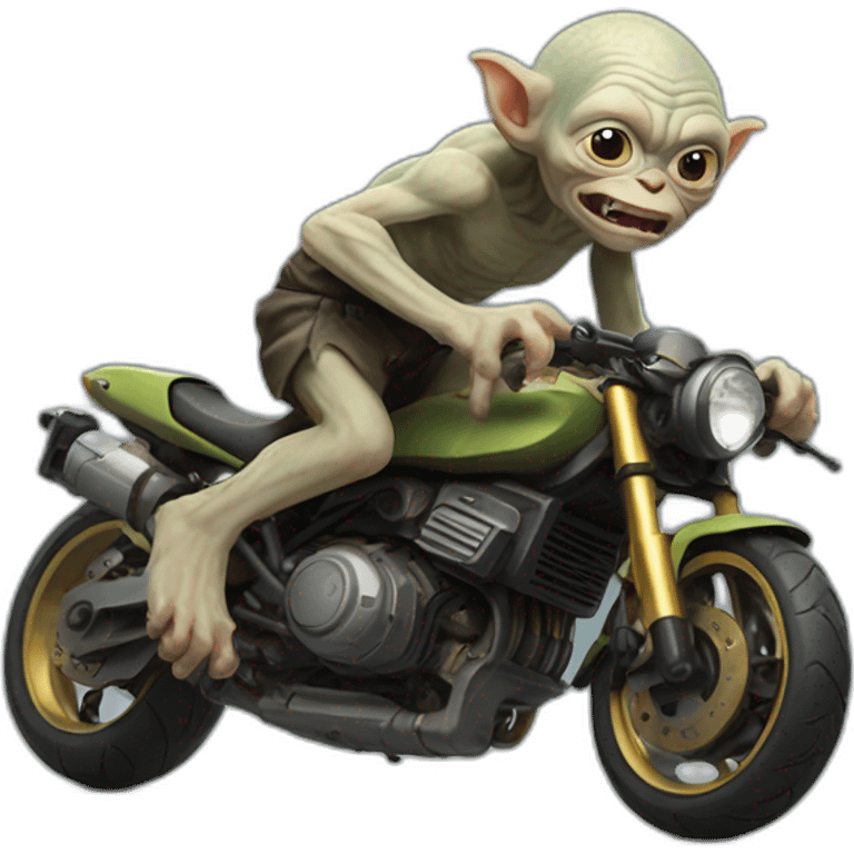 Gollum on a moto emoji