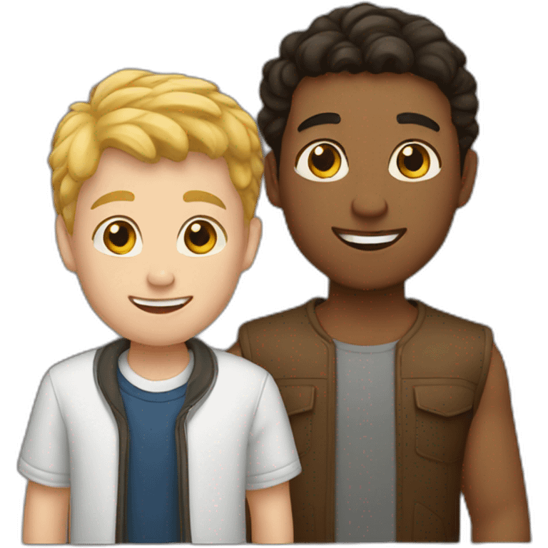 a brown boy and a white boy emoji