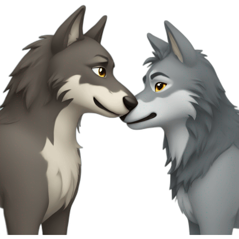 Wolf and donkey kiss emoji