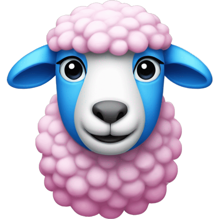 sheep marked with blue and another with pink emoji