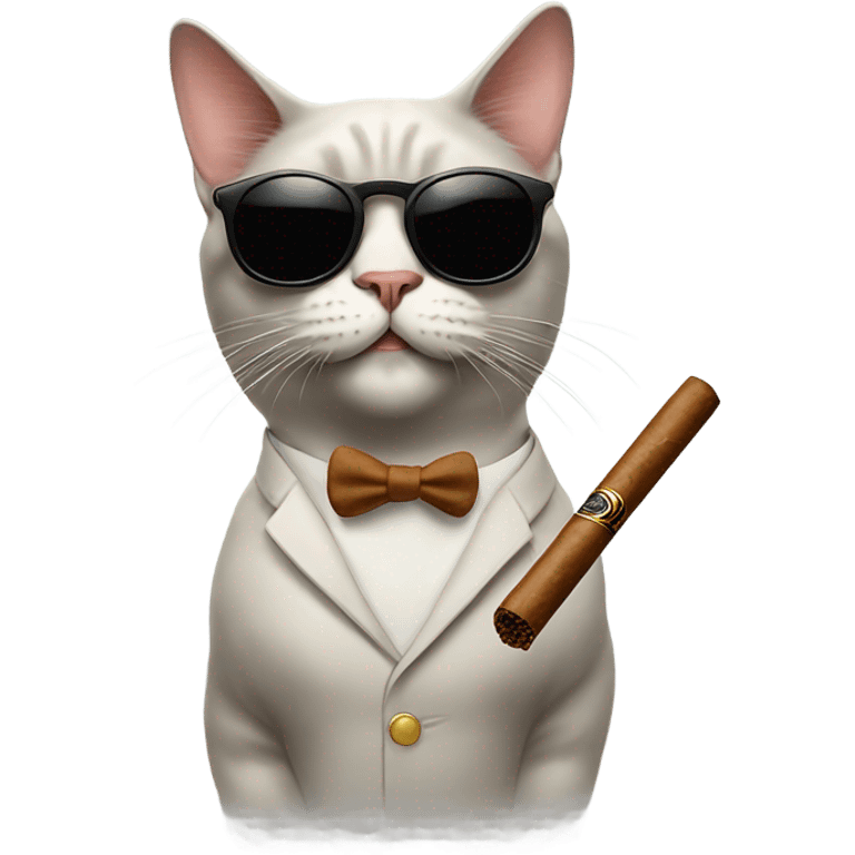 Cat in sunglasses smoking a cigar emoji