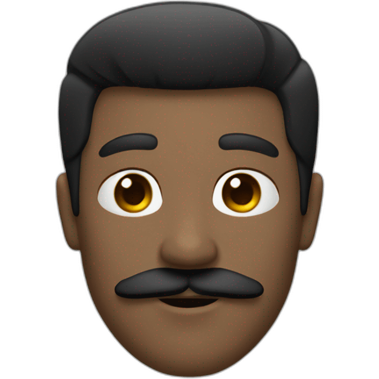 Man with black plated hair and a black squared moustache emoji