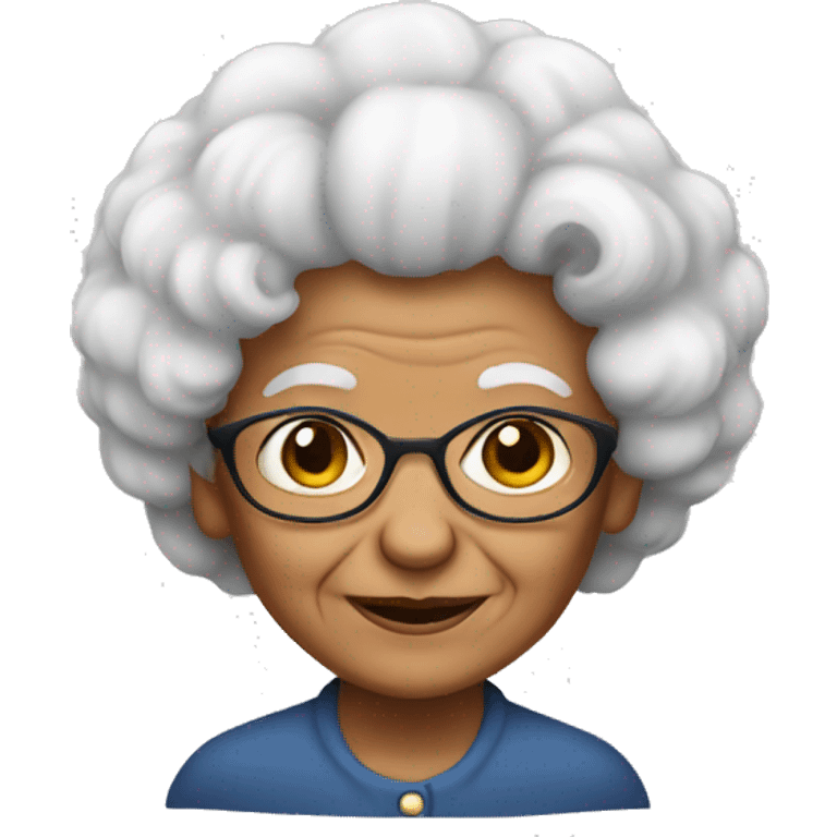 old lady with afro hair emoji