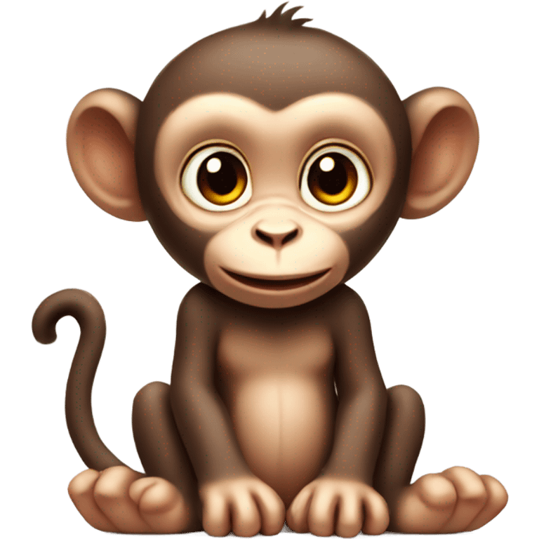 Cartoonish cute baby monkey  emoji