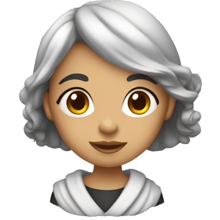 Fille en robe en coton noir emoji