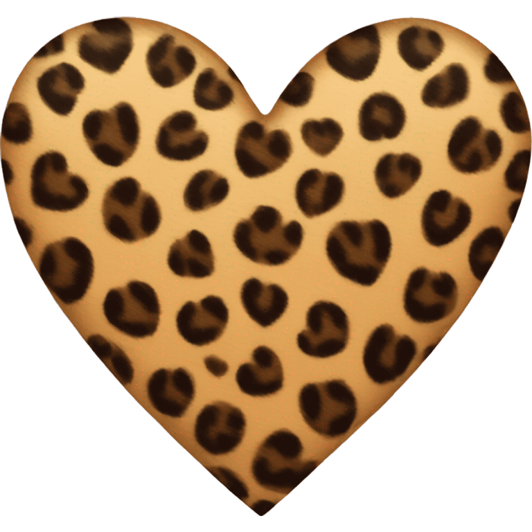 leopard print heart   emoji